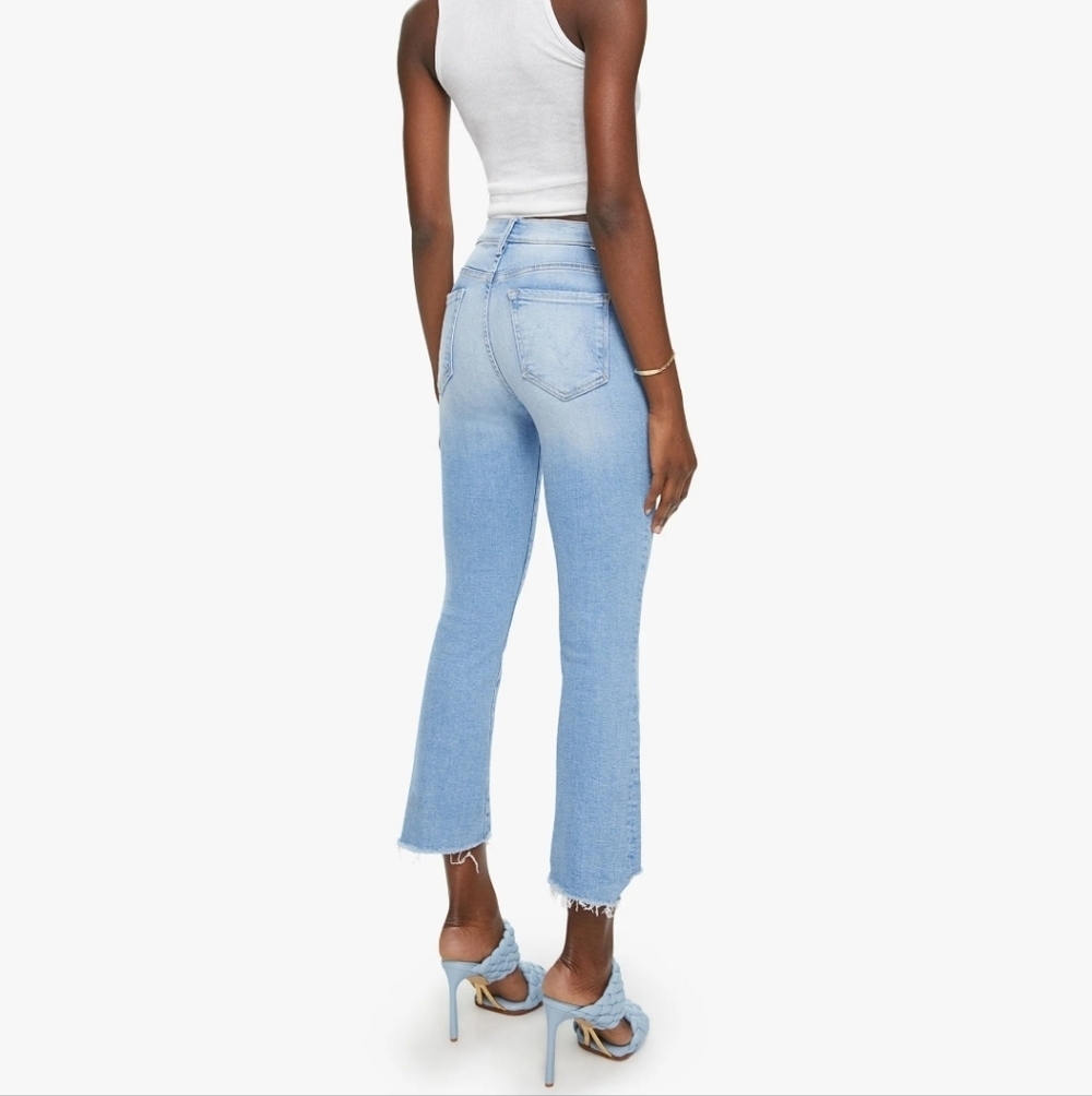 Mother The Insider Crop Step Fray Jeans In Smooth Sailing Size 24 - Picture 3 of 16